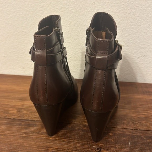 Frye Cece Jodhpur Leather Wedge Brown Bootie - Picture 4 of 14